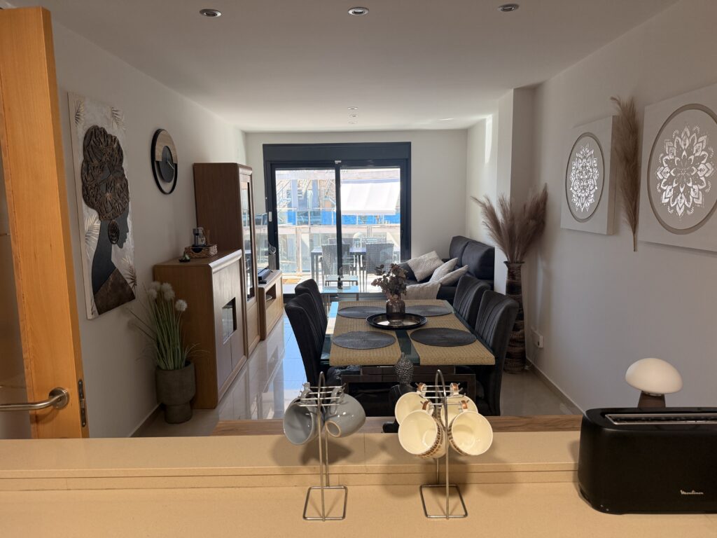 View from the kitchen towards the living room